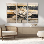 Lotus Flower Wall Art | Framed Abstract Floral Canvas