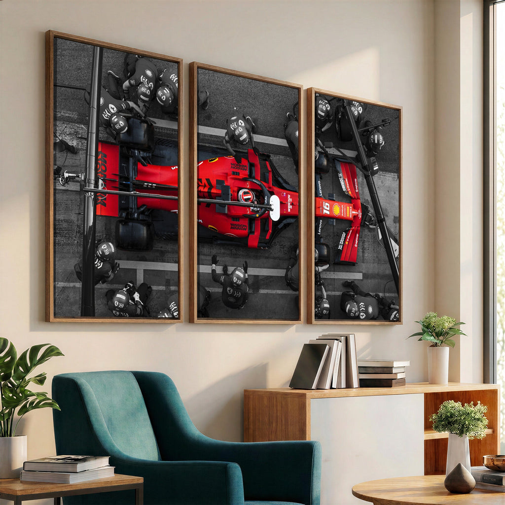 Ferrari Pit Stop Canvas Wall Art | Precision and Speed