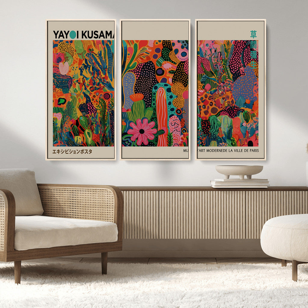 Framed Yayoi Kusama 1986 Wall Art Print | Japanese Wall Art, Wabi Sabi Abstract Landscape