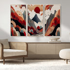 Abstract Mountain Wall Art Canvas Print | Vibrant Stylized Landscape