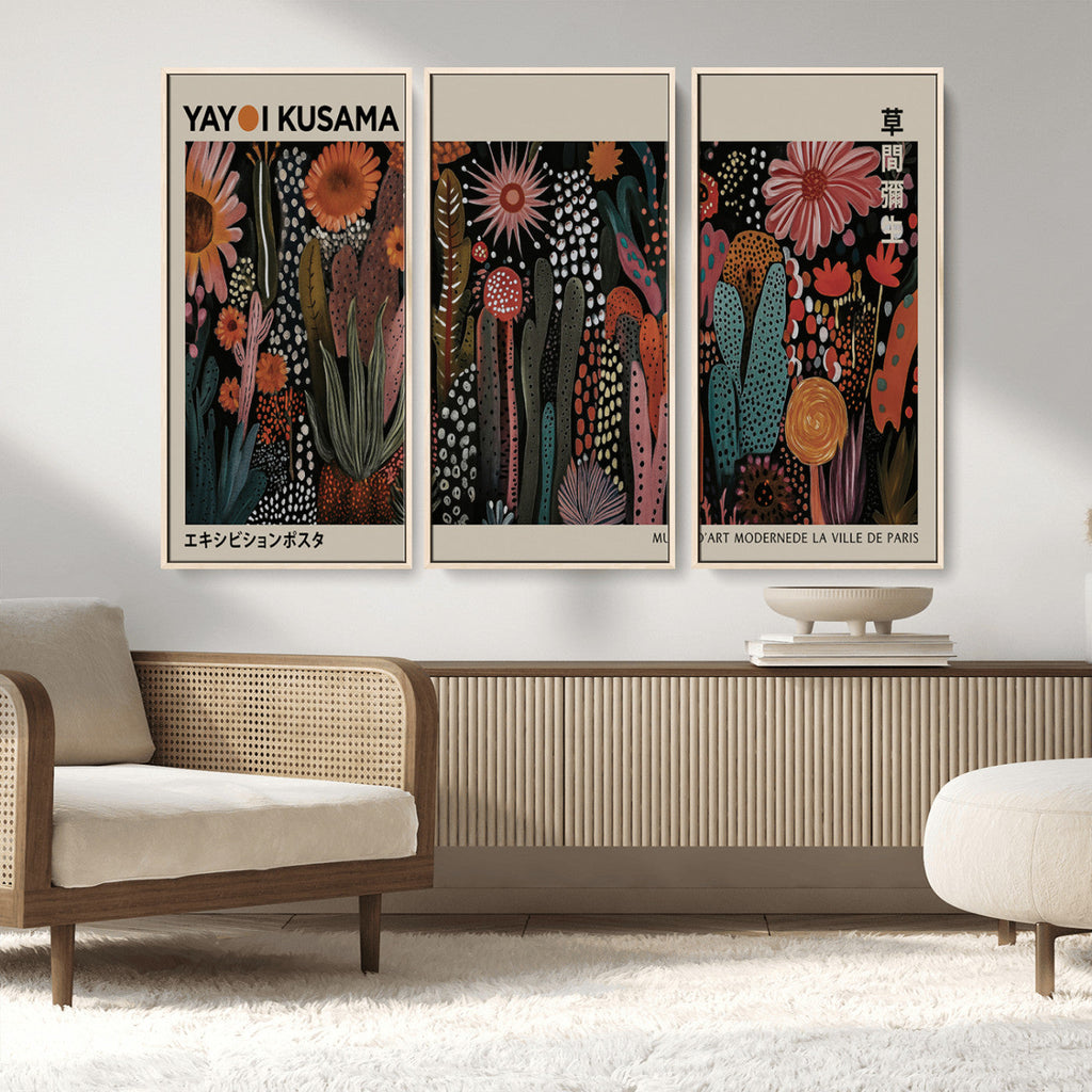 Modern Japanese Wall Art Canvas Print, Framed Abstract Mount Fuji Zen Landscape