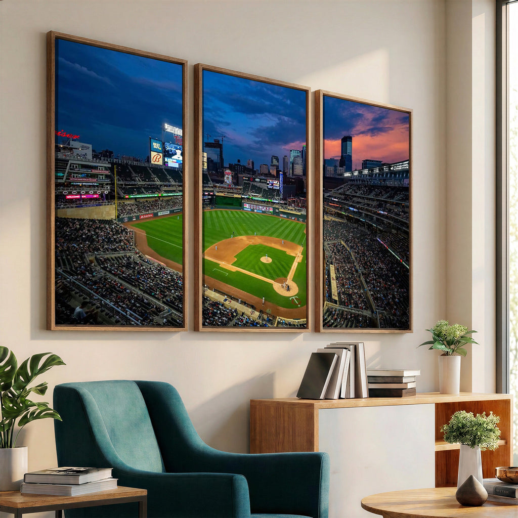 Target Field Wall Art Canvas Print, Baseball Stadium Scene