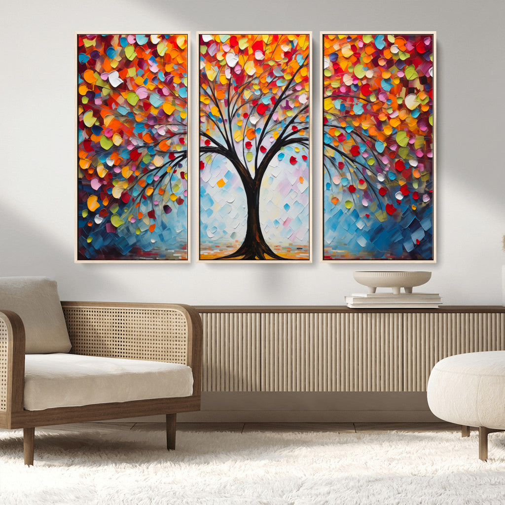 Vibrant Tree of Life Canvas Wall Art | Colorful Abstract Nature