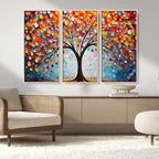 Vibrant Tree of Life Canvas Wall Art | Colorful Abstract Nature