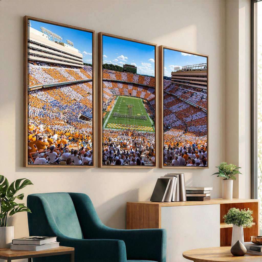 Tennessee Neyland Stadium Wall Art, Sports Arena Canvas, Framed and Ready to Hang