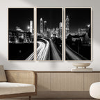 Atlanta Skyline Wall Art Canvas Print, Atlanta Downtown Night Cityscape