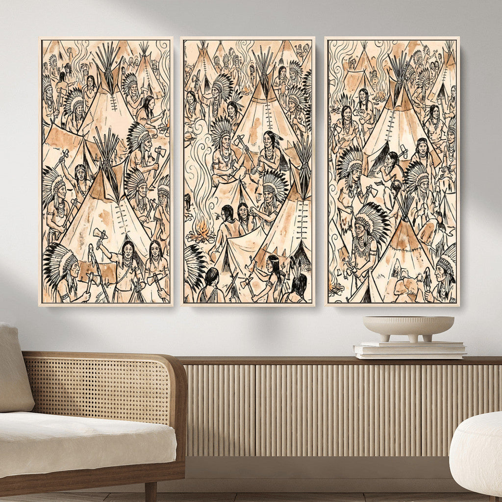 Native American Indian Wall Art Canvas Print