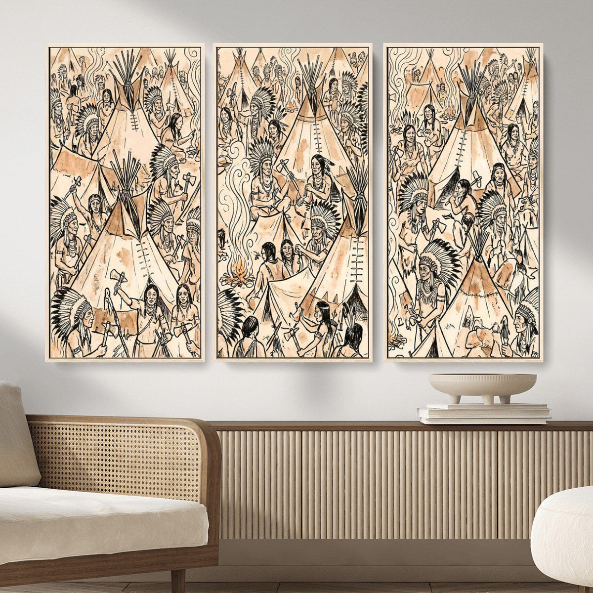 Native American Indian Wall Art Canvas Print