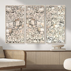 Abstract Bison Wall Art Canvas Print, Abstract Animal Art for Cabin Decor