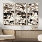 Abstract Texas Longhorn Print, Longhorn Herd Print