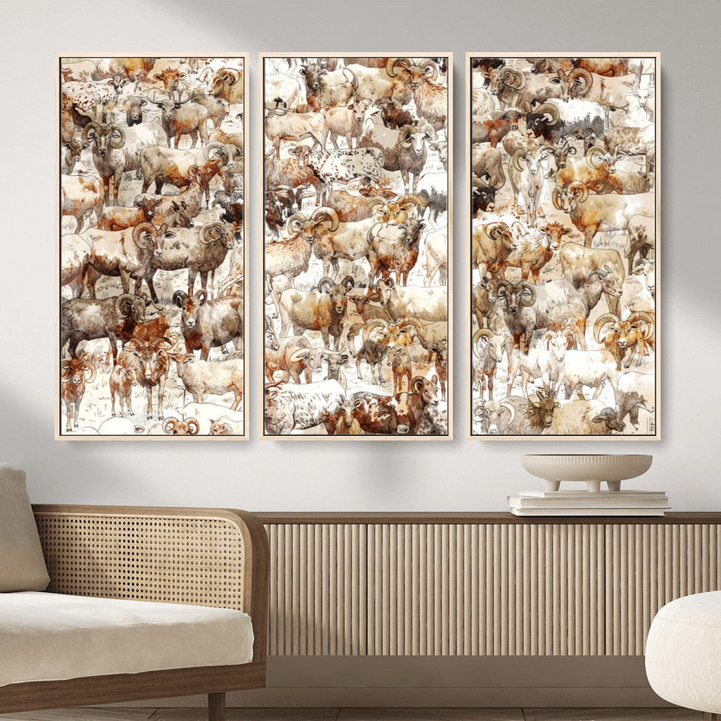 Farmhouse Bighorn Sheep Wall Art Canvas Print