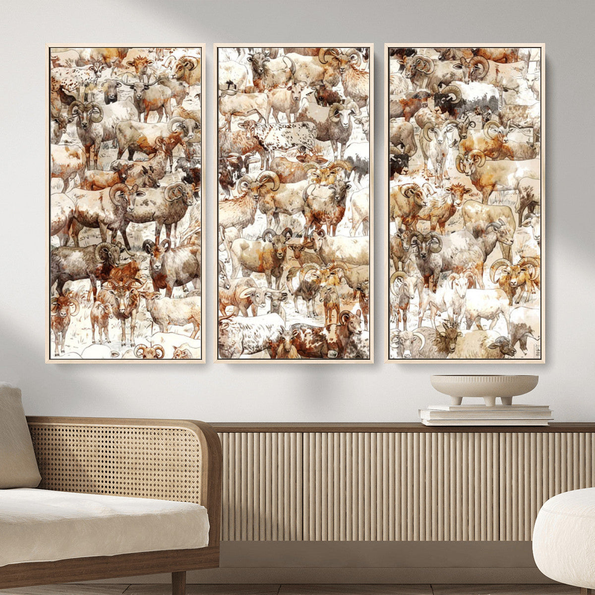 Farmhouse Bighorn Sheep Wall Art Canvas Print