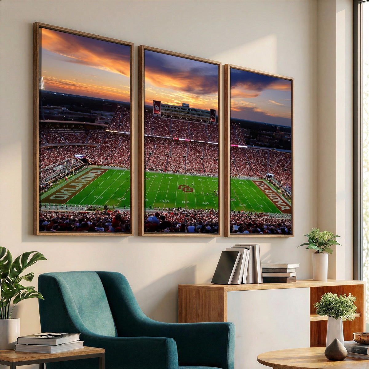 Oklahoma Sooners Stadium Wall Art Canvas Print, College Football Decor