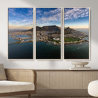 Cape Town Wall Art Canvas Print | Table Mountain Coastal Skyline Panorama