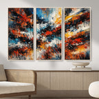 Lyrical Abstract Wall Art Canvas Print, Orange Blue Abstract
