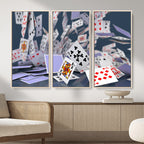 Playing Cards Canvas Wall Art | Casino Game Room Decor