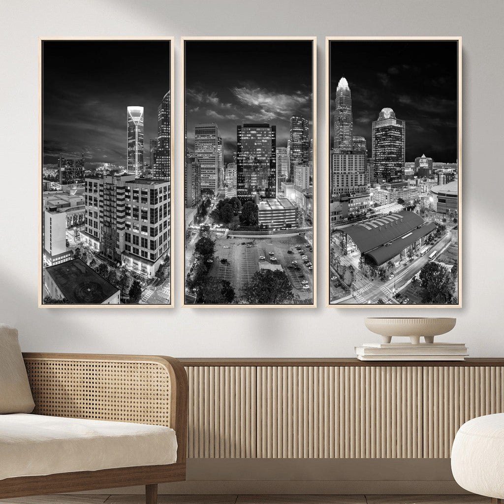 Charlotte Skyline Canvas Wall Art Print | North Carolina Cityscape
