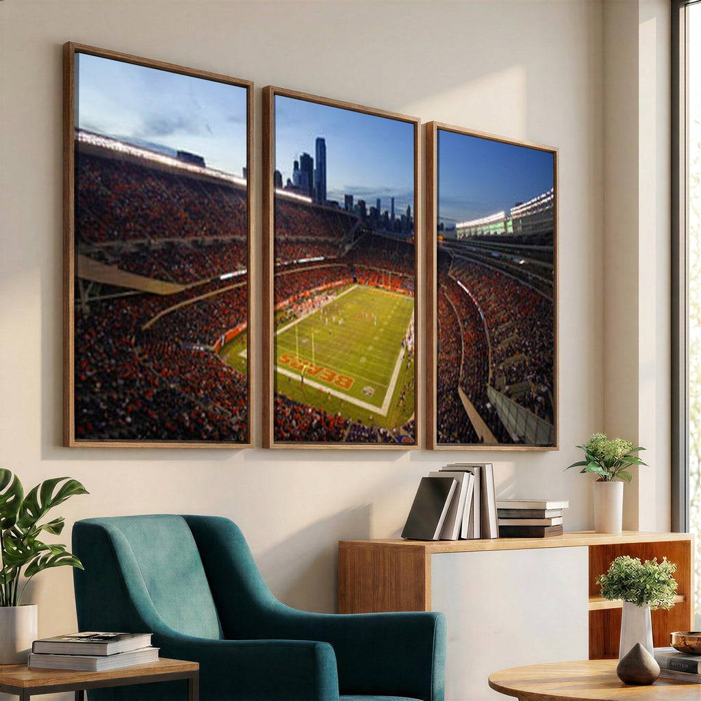 Chicago Bears Soldier Field Canvas Wall Art, NFL Stadium Panorama