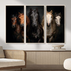 Horse Wall Art Canvas Print, Wild Horses Portrait Photography, Rustic Ranch Decor