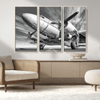 Vintage Airplane on Runway Canvas Print