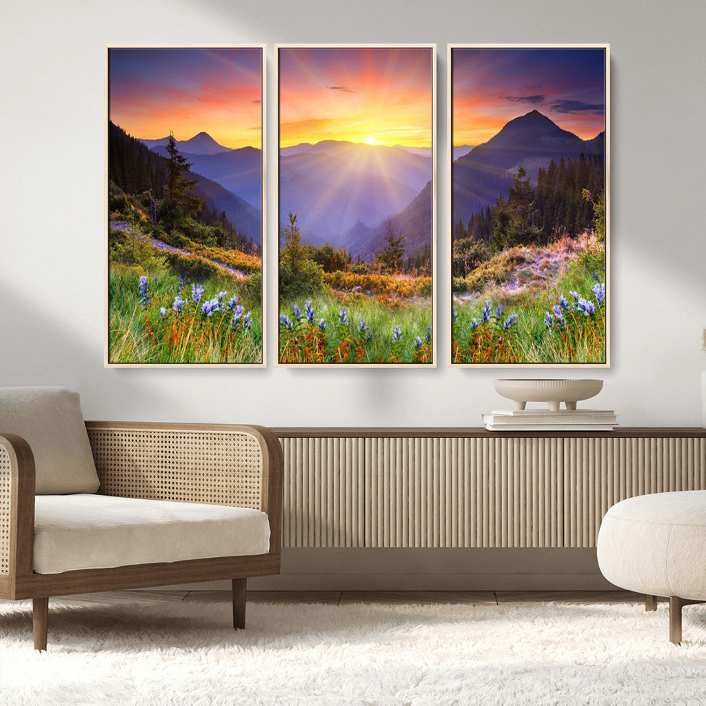Mountain and Spring Wall Art Canvas Print