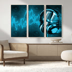 Music and Microphone Wall Art Canvas Print