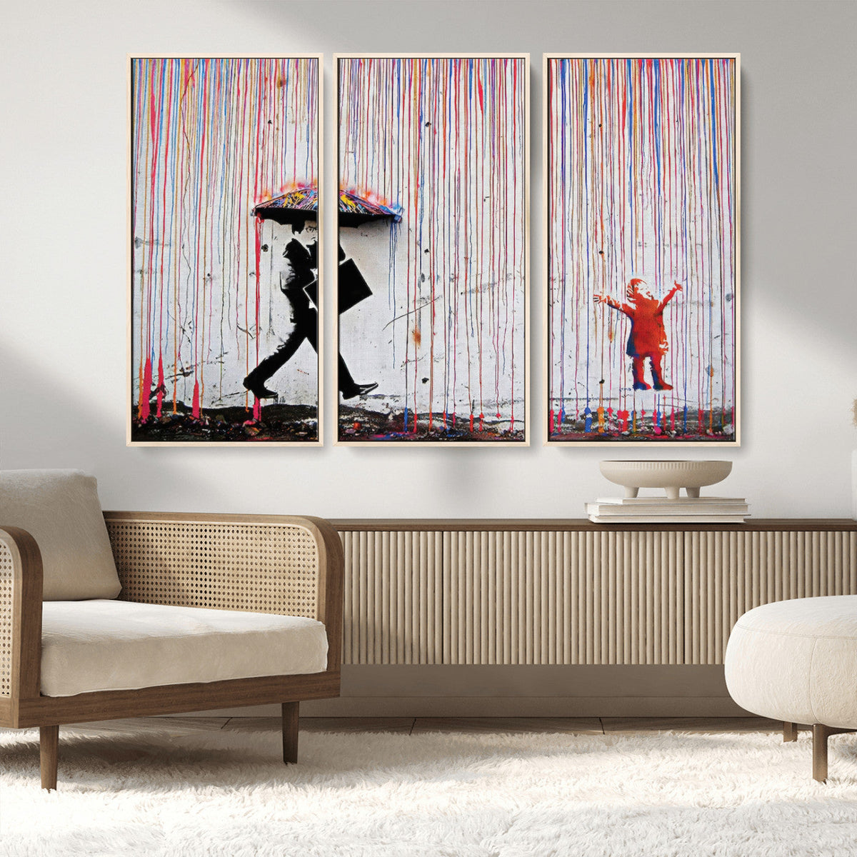 Banksy Wall Art Canvas Print | Framed Graffiti Street Art Picture