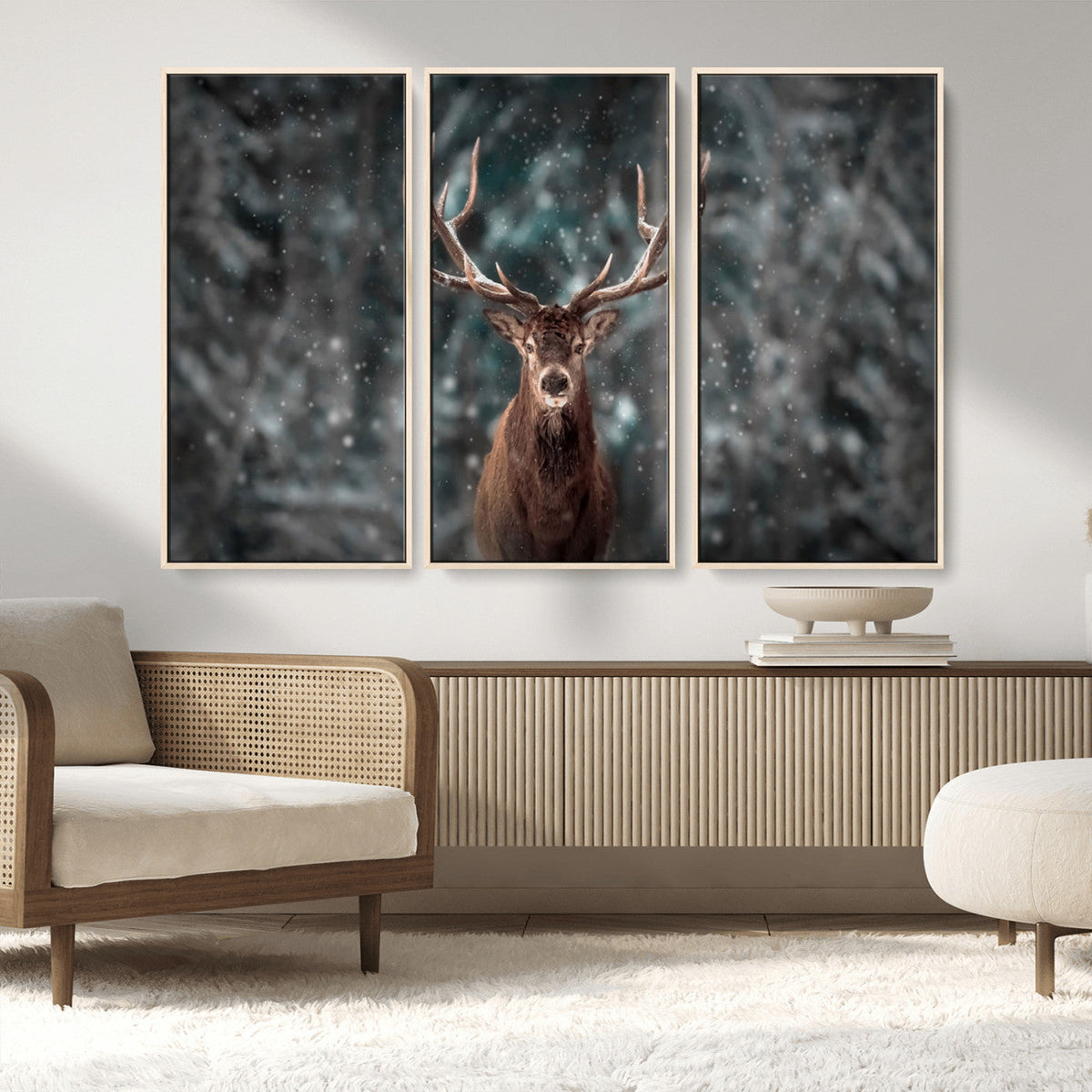 Wall Art Deer Art Animal Canvas, Framed Wall Art Deer Canvas