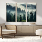Captivating Misty Forest Wall Art, Foggy and Serene Atmosphere Canvas Print