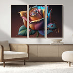 Abstract Rose Wall Art Canvas Print