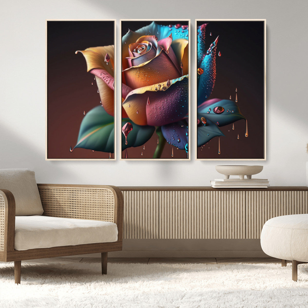Abstract Rose Wall Art Canvas Print