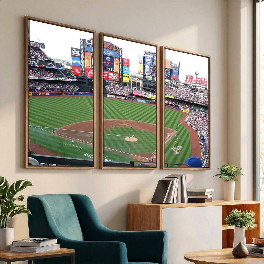 New York Mets Baseball Team Print, Citi Field Baseball Stadium Wall Art
