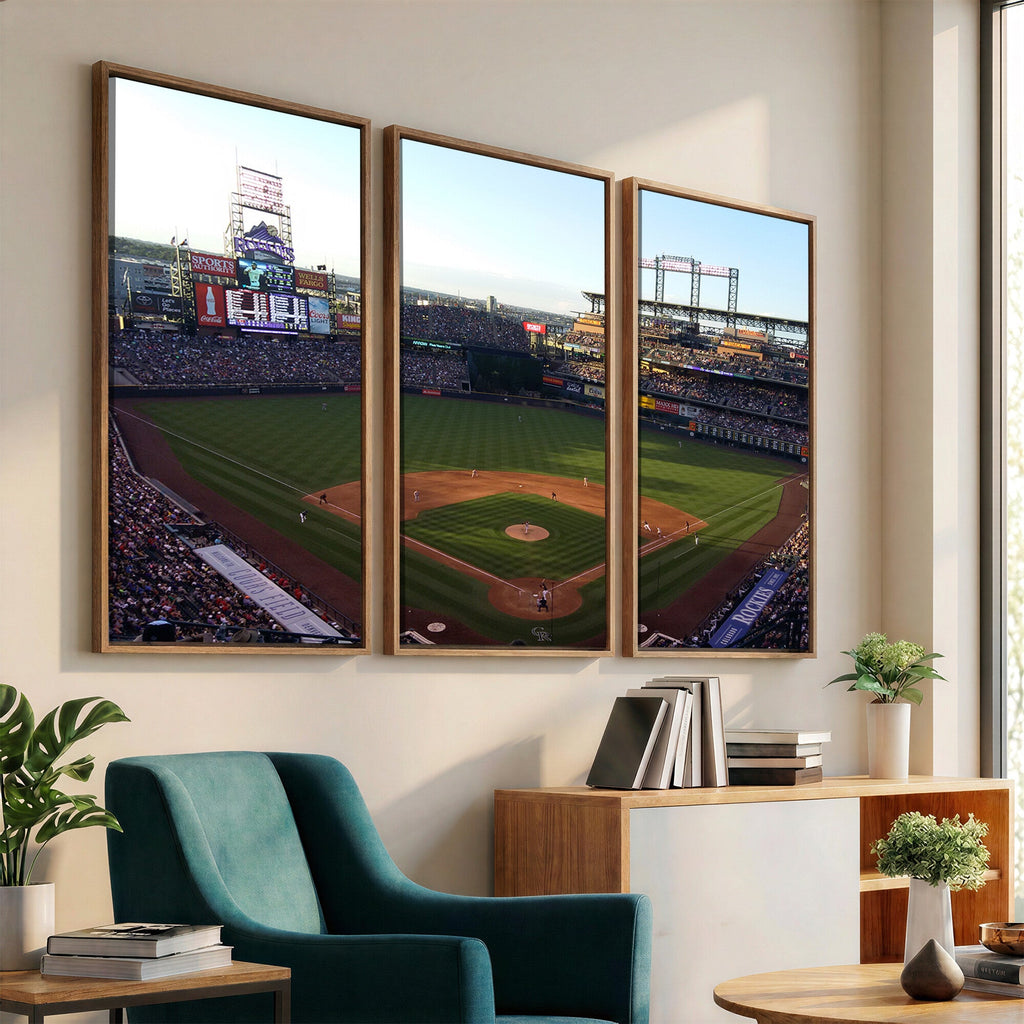 Colorado Rockies Coors Field Wall Art Canvas Print, MLB Baseball Stadium