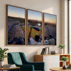 Dodger Stadium Sunset Game Triple Canvas Wall Art, Los Angeles Dodgers MLB Match