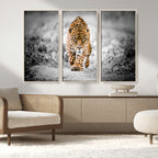 Jaguar Wall Art Canvas Print, Majestic Big Cat in Focused Pursuit