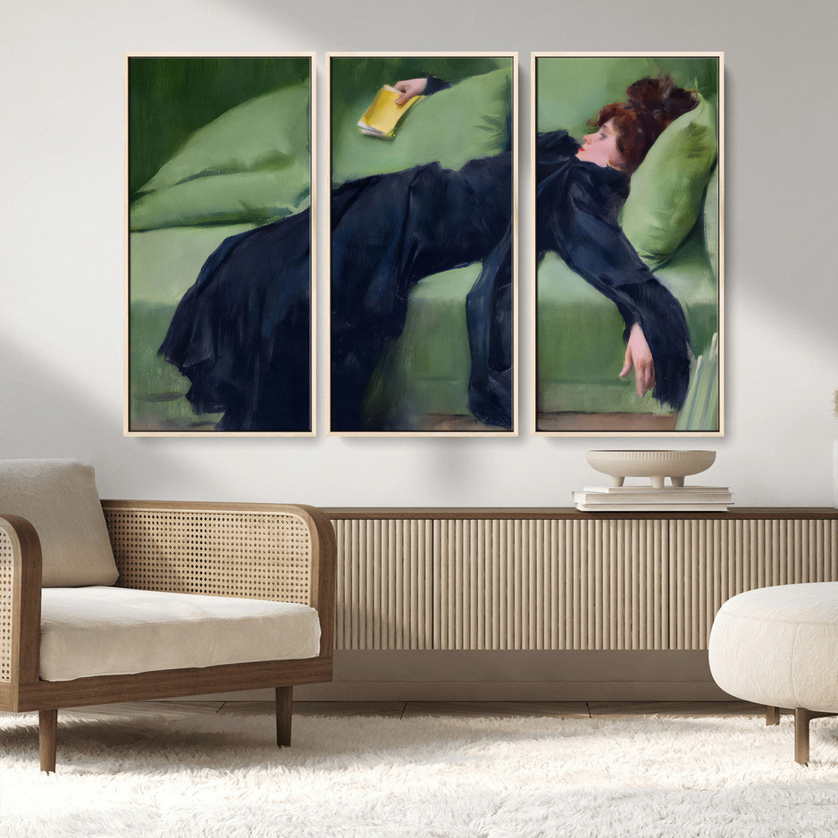 Decadent Girl by Ramon Casas Wall Art Canvas Print, Framed