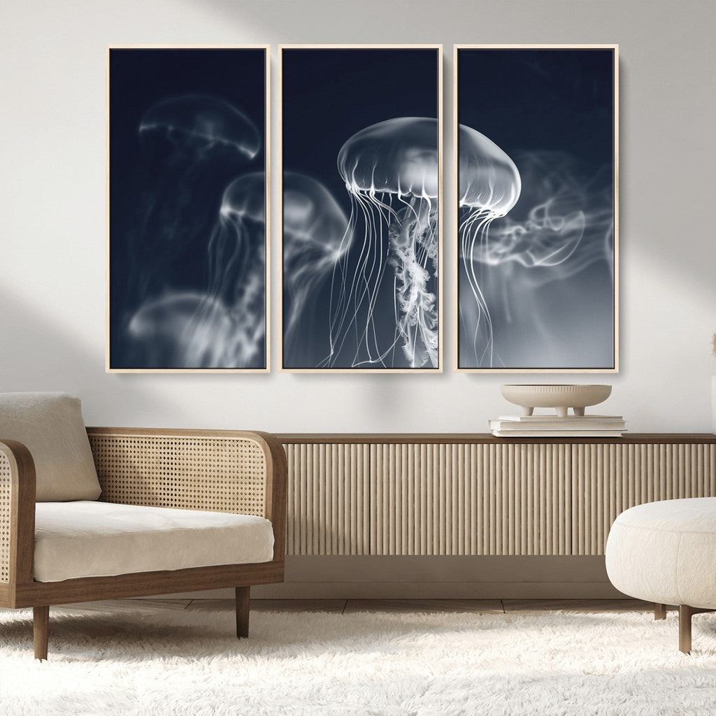 Jellyfish Wall Art Canvas Print, Modern Abstract Jellyfish
