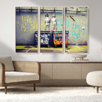 Banksy Life is Short Wall Art, Iconic Graffiti Street Art Canvas Print