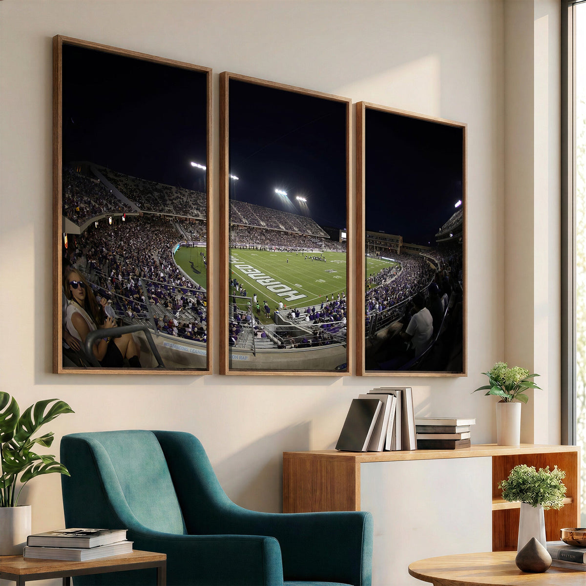 TCU Horned Frogs Football Team Print, Fort Worth Amon G. Carter Stadium