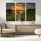 Lake and Flower Wall Art Canvas Print