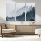 Foggy Pine Forest Wall Art Canvas Print
