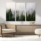 Forest Wall Art Canvas Print | Foggy Forest Wall Art | Pine Wood Forest Print