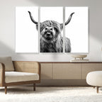 Fanny Scottish Highland Cow Cattle Art Print Farmhouse Wall Art Canvas Print