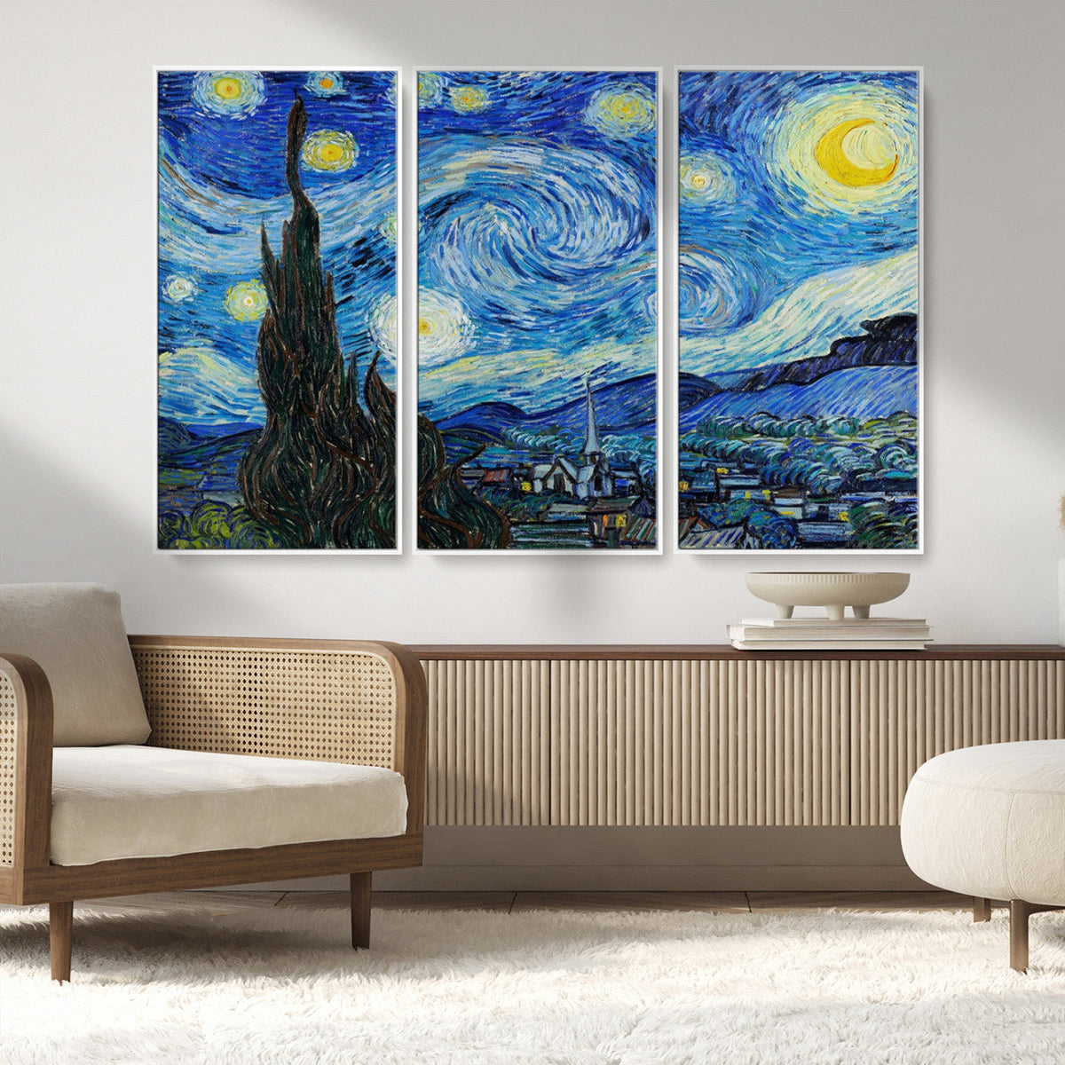 Vincent Van Gogh The Starry Night Abstract Wall Art Canvas Print