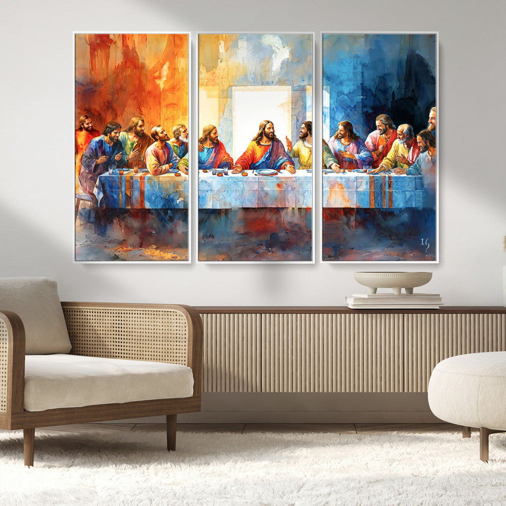 Abstract Watercolor The Last Supper Wall Art