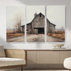 Farmhouse Rustic Barn Wall Art Canvas Print, Framed and Ready to Hang