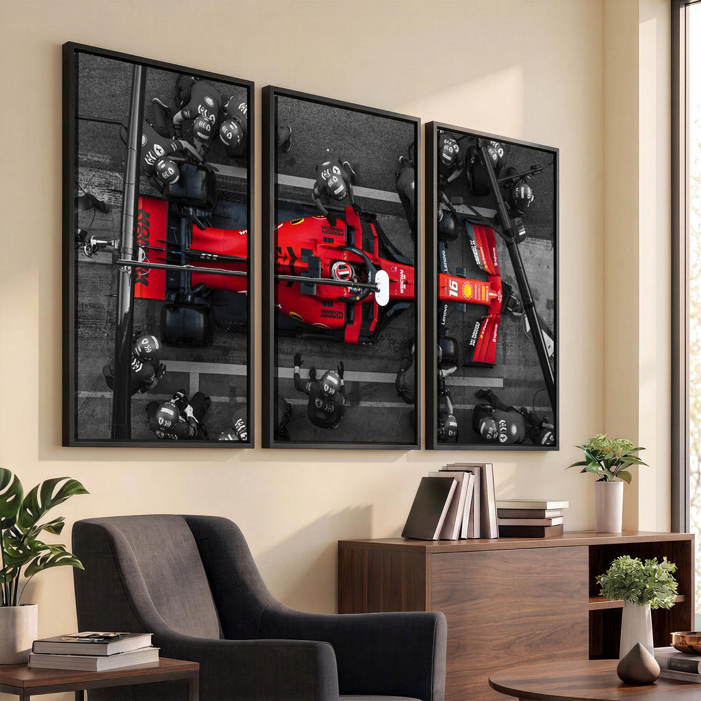 Ferrari Pit Stop Canvas Wall Art | Precision and Speed