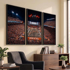 Texas Stadium Night Game Wall Art Canvas Print, Vibrant Football Fireworks Scene