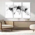Flight Routes Air Traffic Map Canvas Wall Art, World Flight Routes Print