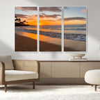 Sunset Wall Art Print - Stunning Beach Sunset Canvas Artwork